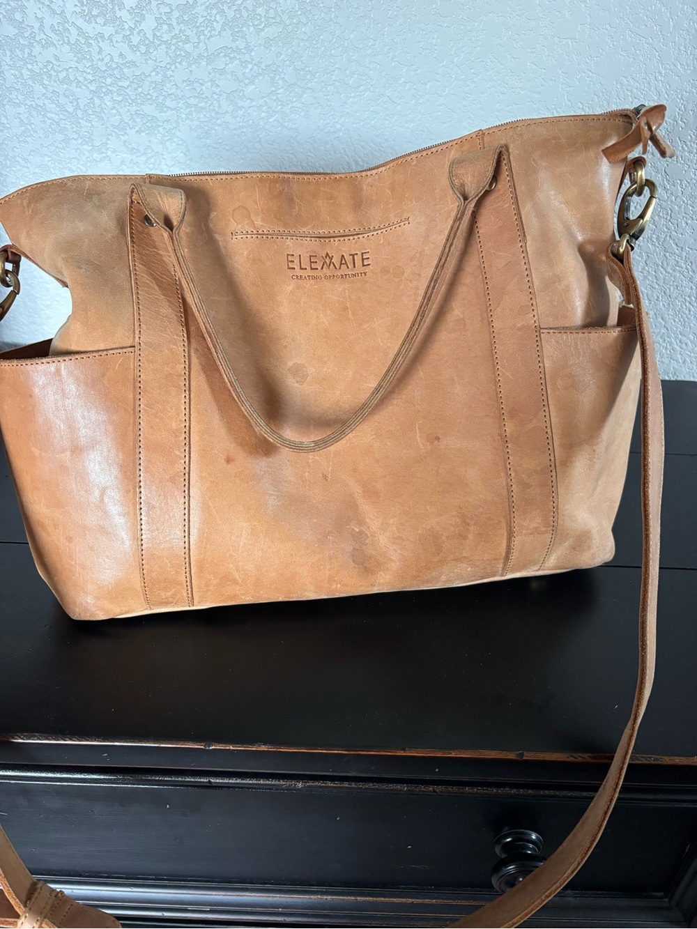 Elevate Everyday Leather Tote in Tan by ELEVATE